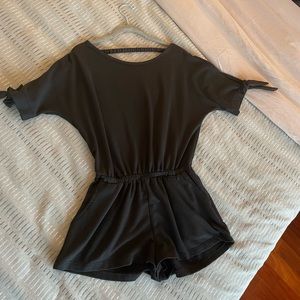 Black Romper with Pockets
